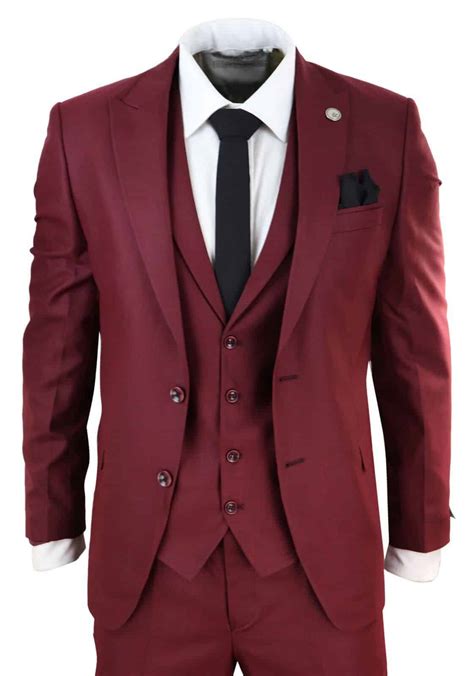Mens Wine 3 Piece Suit Buy Online Happy Gentleman