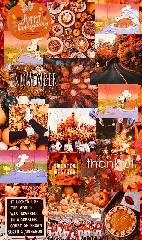 Fall Thanksgiving Wallpaper Aesthetic Thanksgiving Collage November
