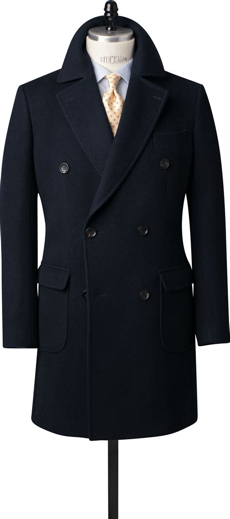 Knot Standard Navy Double Breasted Overcoat By Knot Standard