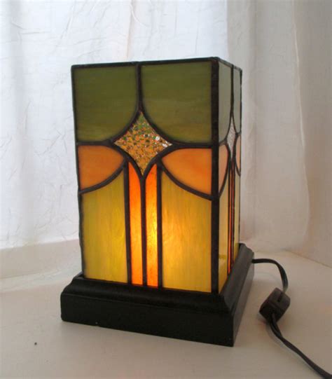 Art Nouveau Stained Glass Lamp Aftcra