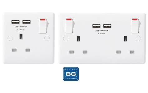 Uk Double Socket Usb 13a Electric Wall Plug With 2 Usb Outlets 21a And 3