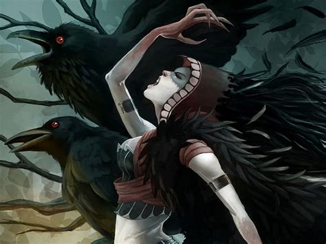 Raven Witch Female Fantasy Raven Witch Hd Wallpaper Peakpx
