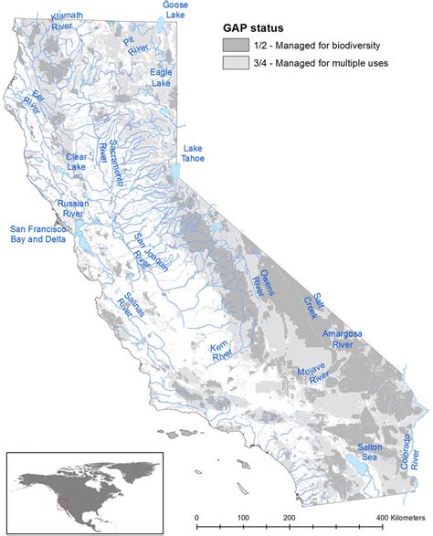 Study Area Map With Californias Major Rivers And Lakes And Protected