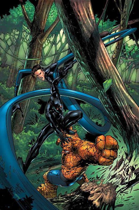 Mister Fantastic And Thing Vs Black Panther By Carlo Pagulayan Marvel