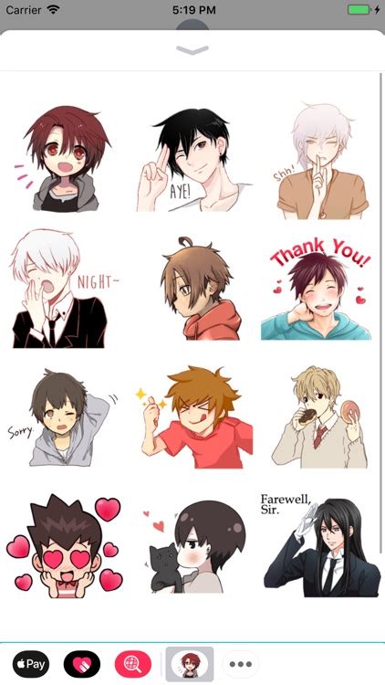 Anime Boys Stickers By Mereke Zhanadil