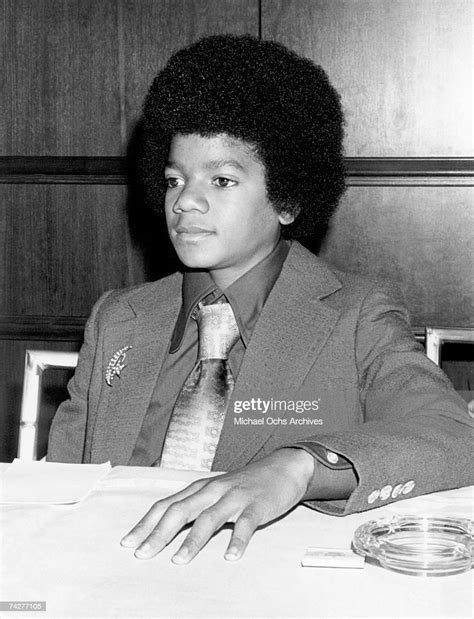 Pop Singer Michael Jackson Of The Randb Quintet Jackson 5 Sits At A