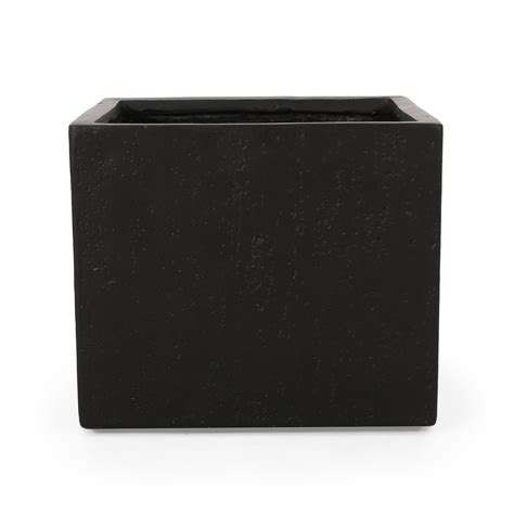 Fardeen Outdoor Modern Cast Stone Square Planters Set Of 2 In 2022