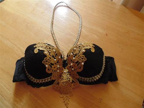 sexy black and gold goddess rave bra by wanderanddaze on etsy rave bra rave fashion rave wear