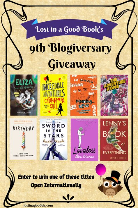 9th Blogiversary Int Giveaway Lost In A Good Book