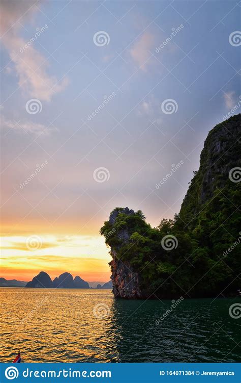 Islands Sunset Ocean Panorama Views Near Phuket With Deep