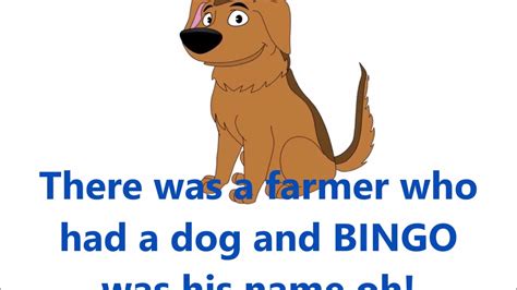 Bingo Dog Song Nursery Rhymes With Lyrics Kids Songs Youtube