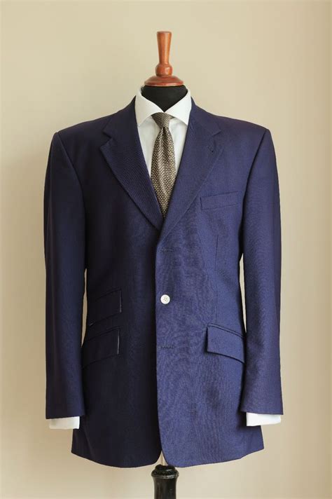 Richard James Savile Row Blazer Jacket Blue Uk Size 42 Made In
