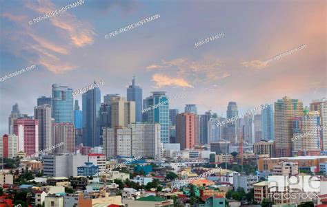 Skyline Of Makati City Manila Luzon Island Philippines Stock Photo