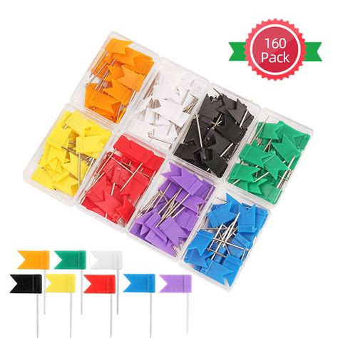 Buy 160 Pieces Colorful Push Pins Flag Map Tacksmap Pins Of Each Color