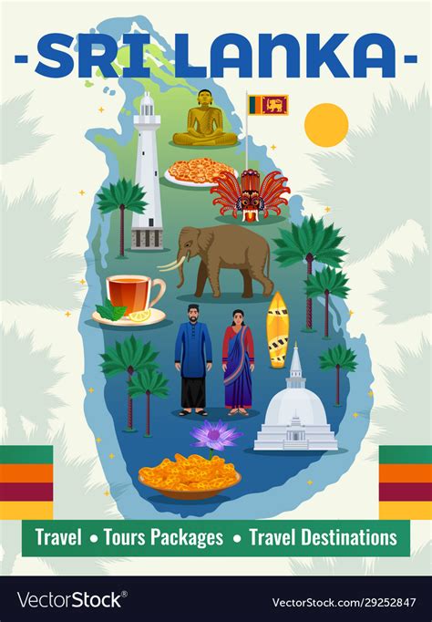 Sri Lanka Travel Poster Royalty Free Vector Image