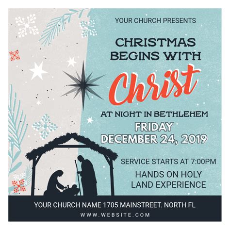 Copy Of Modern Christmas Church Service Invitation Postermywall