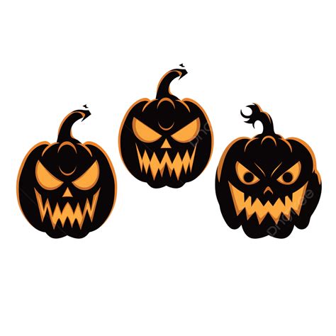 Horrible Scary Pumpkins For Halloween Stencil Silhouette Pumpkin Face