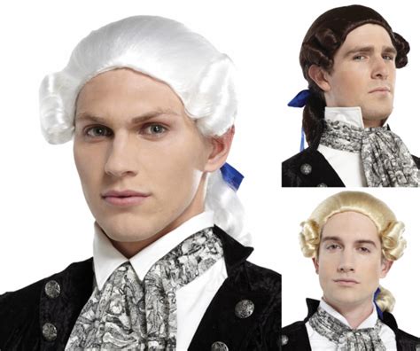 1800s Adult Mens George Washington Colonial Patriot Costume Wig