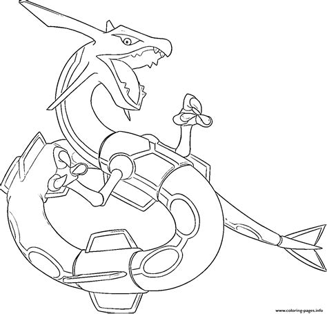 Pokemon Rayquaza Coloring Page Colouring Pages Pinterest Coloring My