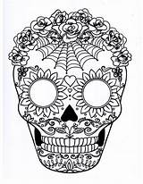 Skull Coloring Sugar Printable Coloriage Printables Halloween Mexican Colouring Dead Five Sheets Different Tattoo Skulls Adult Drawing Adults Digital Des sketch template