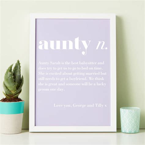 Auntie Gift Personalised Auntie Definition Print By Coconutgrass