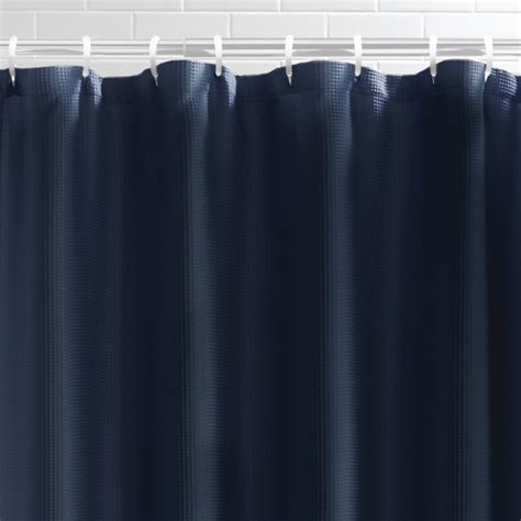 Buy Navy Blue Fabric Shower Curtain 70 X 72 Mainstays Classic Waffle
