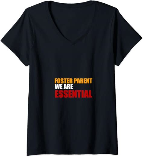 Womens Foster Parent Mom Dad Essential Foster Care V Neck T