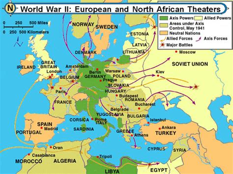 World War 2 In Europe And North Africa Map World War 1 Map To Zoom