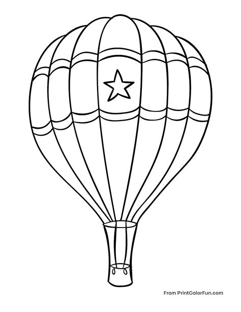 blank hot air balloon coloring pages