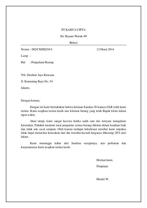 Contoh Surat Pengaduan Kerusakan Barang Homecare24