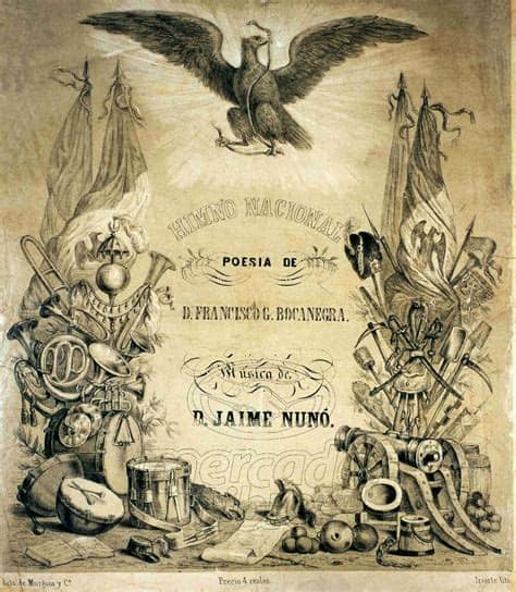 Himno nacional<br />versión original:(coro)mexicanos, al grito de guerrael acero aprestad y el bridón,y retiemble en sus centros la tierraal sonoro rugir del cañón.estrofasiciña ¡oh patria. Lienzo Tela Canvas Portadas Himno Nacional Mexicano ...