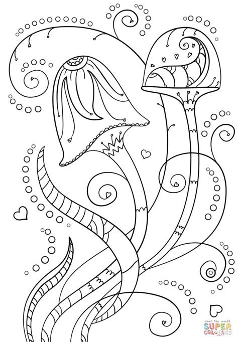 Mushroom coloring book for adults: Psychedelic Mushrooms coloring page | Free Printable ...