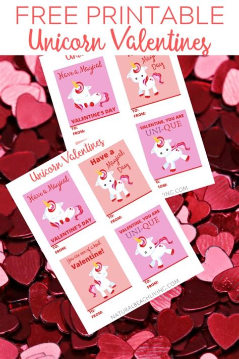 Dads will treasure these cards as they are made with their children's love! Free Unicorn Valentine Cards Perfect for Kids - Natural Beach Living