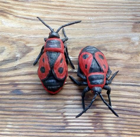 Fake Red Realistic Bugt Lover Insects Set Of 2 Etsy