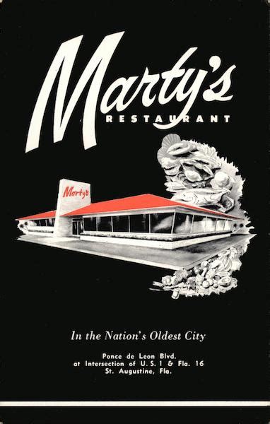 Martys Restaurant St Augustine Fl Postcard
