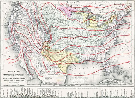 Mountains Plains Rivers Isothermal Lines Of The United States
