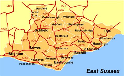 Map Of East Sussex