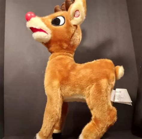 gemmy animated singing rudolph the red nosed reindeer light up nose plush 29 95 picclick