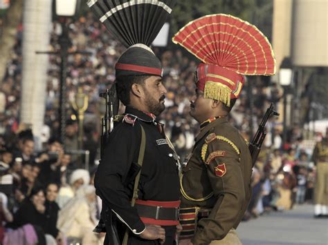 Members Of The Pakistan Rangers And The Indian Border Security Force