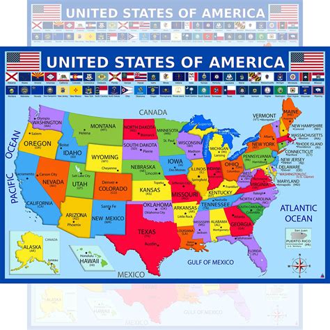 Buy United States With State S Laminated 14x195 In Educational