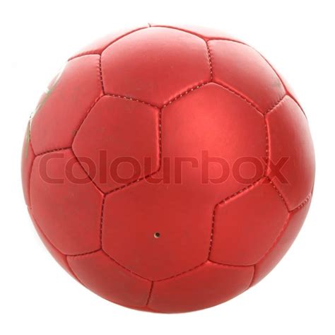 Red Football On A White Background Stock Photo Colourbox