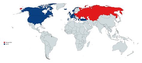 Members of NATO and the Warsaw Pact in 1979 (Cold War) : Maps