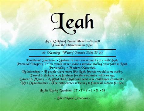 Leah Significado Origen Y Personalidad Del Nombre Significado De Tu