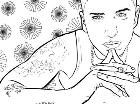 Rapper Eminem Coloring Pages Free Printable Coloring