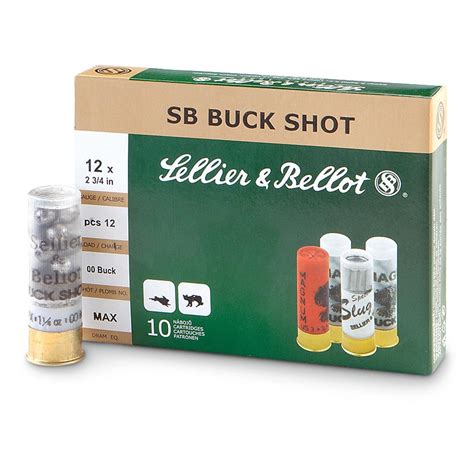 sellier and bellot buckshot 2 3 4 12 gauge 00 buckshot 12 pellets 250 rounds 296563 12