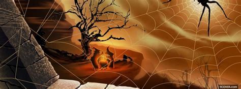 Spooky Halloween Spider Photo Facebook Cover