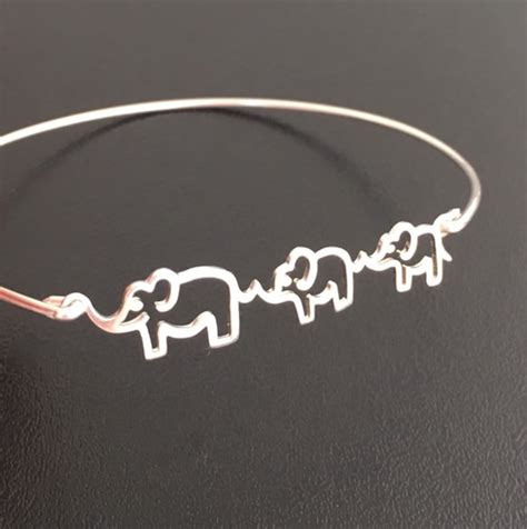 Sterling Silver Elephant Bracelet Women Elephant T Etsy