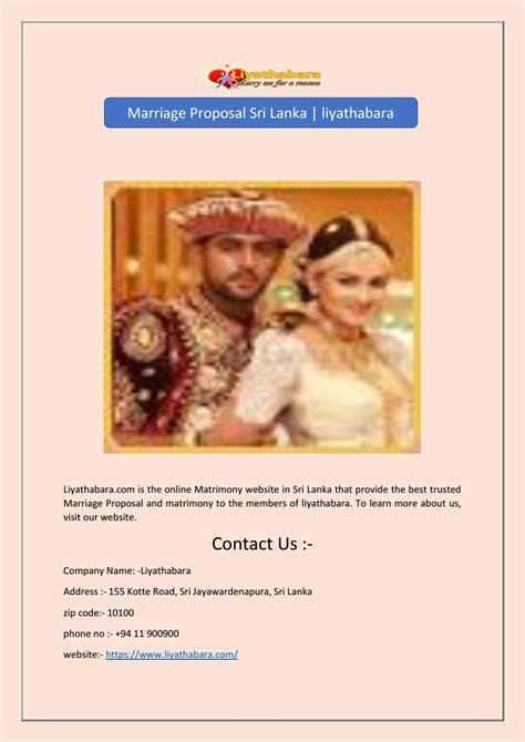 Marriage Proposal Sri Lanka Liyathabara By Liyathabara Matrimonial