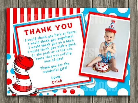 Dr Seuss Inspired Thank You Card By Dazzleexpressions On