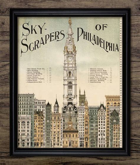 Skyscrapers Of Philadelphia Art Print Philadelphia Etsy